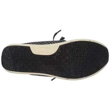 TOMS Women's Del Rey Sneaker, Black Canvas Polka Dot, 8 Medium US