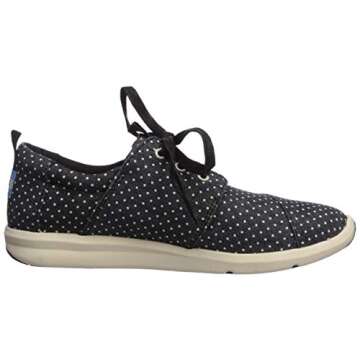 TOMS Women's Del Rey Sneaker, Black Canvas Polka Dot, 8 Medium US
