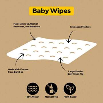 DYPER Viscose from Bamboo Baby Diapers Size Newborn + 1 Pack Wet Wipes | Honest Ingredients | Made with Plant-Based* Materials | Hypoallergenic for Sensitive Newborn Skin, Unscented
