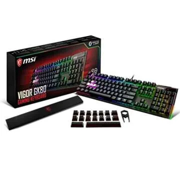 MSI Cherry MX RGB Dedicated Hotkeys USB Pass-Through Mechanical Gaming Keyboard (VIGOR GK80 CR US)