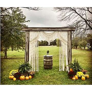 American Knit Christmas Bohemian Macrame Wedding Backdrop Decor Boho Chic Macrame Wall Hanging Style...