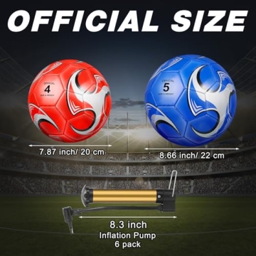 Glimin 6 Pcs Deflated Soccer Ball Bulk with Pump