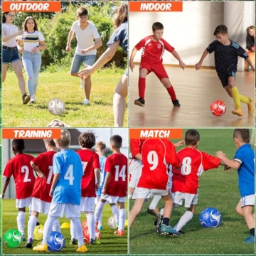 Glimin 6 Pcs Deflated Soccer Ball Bulk with Pump