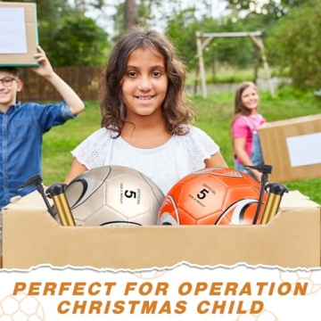 Glimin 6 Pcs Deflated Soccer Ball Bulk with Pump