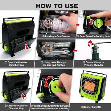 Portable Gas Heater with Safety Features Indoor/Outdoor