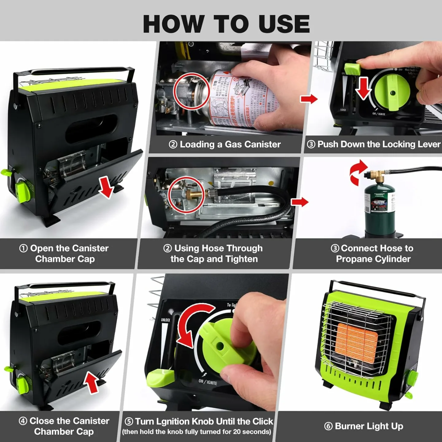 Portable Gas Heater with Safety Features Indoor/Outdoor