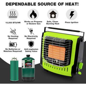 Portable Gas Heater with Safety Features Indoor/Outdoor
