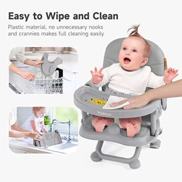 YOLEO Adjustable Baby High Chair - Portable & Easy Clean