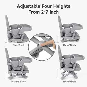 YOLEO Adjustable Baby High Chair - Portable & Easy Clean