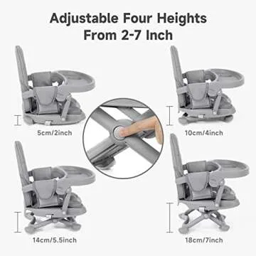 YOLEO Adjustable Baby High Chair - Portable & Easy Clean