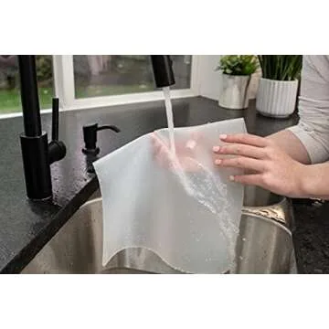 GASARÉ, Placemats Set of 4, Silicone Placemats, Table Mats, Non-Slip, Easy to Clean, Heat Resistant, Flexible, 20% Thicker, 16 x 12 inches x 1.1mm, Semi-Transparent