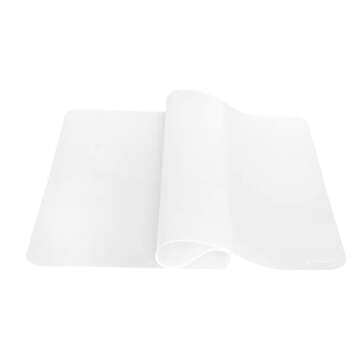 GASARÉ, Placemats Set of 4, Silicone Placemats, Table Mats, Non-Slip, Easy to Clean, Heat Resistant, Flexible, 20% Thicker, 16 x 12 inches x 1.1mm, Semi-Transparent
