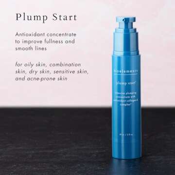 Bioelements Plump Start - 2 fl oz - Skin Plumping Serum to Improve Fullness & Smooth Fine Lines - Includes Collagen-4 Complex - All Skin Types - Vegan, Gluten Free - Never Tested on Animals