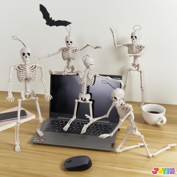 JOYIN 5 PCS Halloween Skeletons - Posable and Spooky Decor