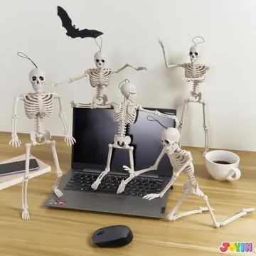 JOYIN 5 PCS Halloween Skeletons - Posable and Spooky Decor