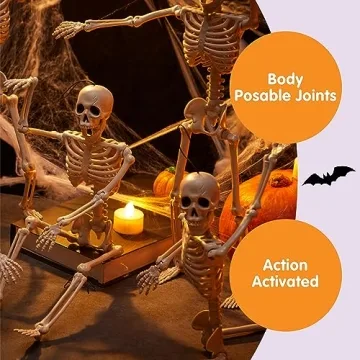 JOYIN 5 PCS Halloween Skeletons - Posable and Spooky Decor