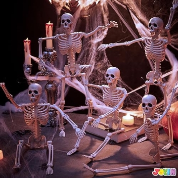 JOYIN 5 PCS Halloween Skeletons - Posable and Spooky Decor
