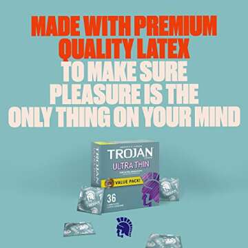 TROJAN Ultra Thin Condoms for Ultra Sensation | 36 Count