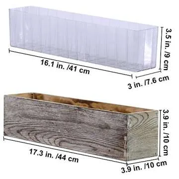 1 Pcs Wood Planter Box Rectangle Whitewashed Wooden Rectangular Planter Decorative Rustic Wooden Box...
