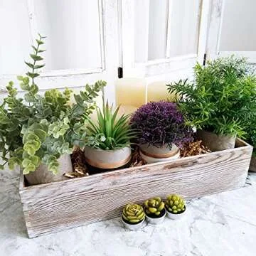 Decorative Wood Planter Box for Home and Garden Decor