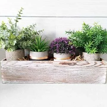 Decorative Wood Planter Box for Home and Garden Decor