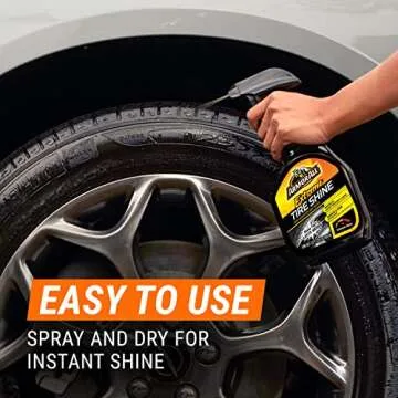 Armor All Car Tire Shine, One-Step Tire Shine Spray for Precise, Even Shine and Minimal Overspray - 2 Count