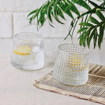 لیوان چرخشی بلوری مدل پیچ‌خورده – شفاف و مناسب پذیرایی ۷ سانتی (تکی/۶تایی)