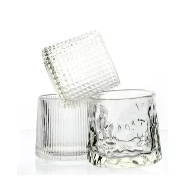 لیوان چرخشی بلوری مدل پیچ‌خورده – شفاف و مناسب پذیرایی ۷ سانتی (تکی/۶تایی)