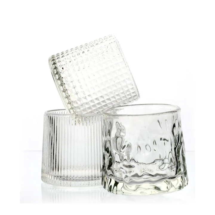 لیوان چرخشی بلوری مدل پیچ‌خورده – شفاف و مناسب پذیرایی ۷ سانتی (تکی/۶تایی)