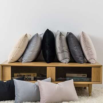 JUSPURBET Decorative Velvet Throw Pillows Covers for Couch Bed Sofa,Pack of 2 Luxury Solid Soft Cush...