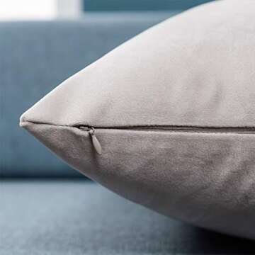 JUSPURBET Decorative Velvet Throw Pillows Covers for Couch Bed Sofa,Pack of 2 Luxury Solid Soft Cushion Cases,24x24 Inches,Champagne