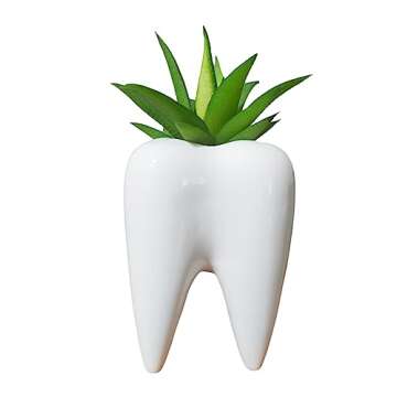 Cute Tooth Shaped Ceramic Succulent Cactus Flower Pot (Plants Not Included) (1)