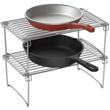 Deco Brothers Stackable Cabinet Shelf Organizer, Chrome