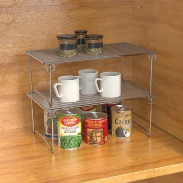 Deco Brothers Stackable Cabinet Shelf Organizer, Chrome