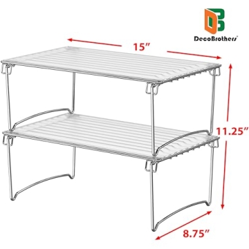 Deco Brothers Stackable Cabinet Shelf Organizer, Chrome