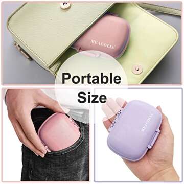 MEACOLIA 2 Pack 8 Compartments Travel Pill Organizer Box Moisture Proof Small Pill Case for Pocket Purse Daily Pill Holder Container for Medicine Vitamin (Purple & Pink)