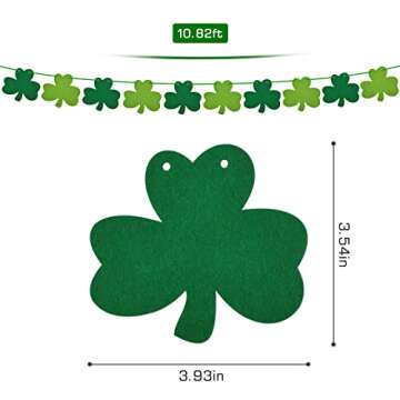 St Patricks Day Felt Shamrock Garland for Festive Decor