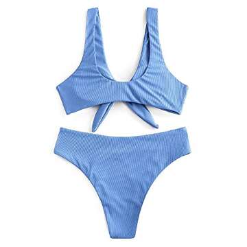 ZAFUL Tie Knot Front Sexy Bikini Swimsuit for Women