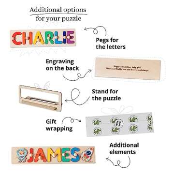 Custom Wooden Name Puzzle, Perfect for Kids & Gifts