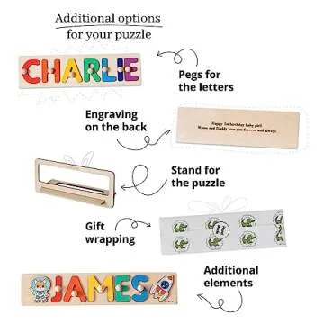 Custom Wooden Name Puzzle, Perfect for Kids & Gifts