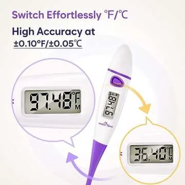 Easy@Home Basal Body Thermometer: BBT for Fertility Prediction with Memory Recall- Accurate Digital Basal Thermometer for Temperature Monitoring with Premom App - EBT-018