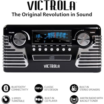 Victrola 50's Retro Record Player & Multimedia Center