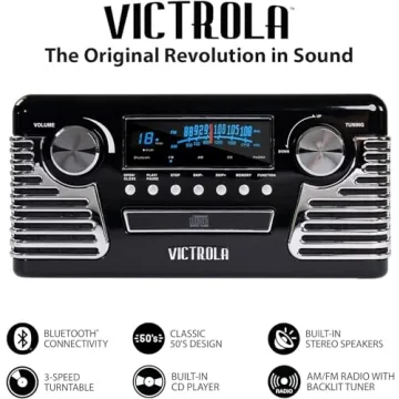 Victrola 50's Retro Record Player & Multimedia Center