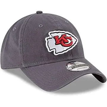 New Era NFL Core Classic 9TWENTY Adjustable Hat Cap One Size Fits All (Kansas City Chiefs Graphite)