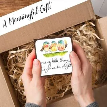 4" Wooden Positive Quotes Sign with Metal Support