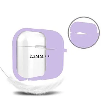 Protective Case Cover for Airpods Pro Charging Case, Upgraded Air Pods Silicone Case Skin with Soft Cute Fluffy Ball Pom Pom Keychain Kit (A, Purple)