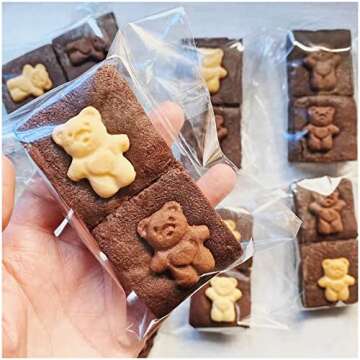 SUREHOME Cookie Bags, 5X6 In Clear Cellophane Bags with Seal 200 Pcs Self Adhesive Individual Cookie...