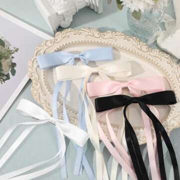 Stylish DECYOOL Hair Bow Clips for Women - 10pcs Set