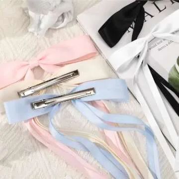 Stylish DECYOOL Hair Bow Clips for Women - 10pcs Set