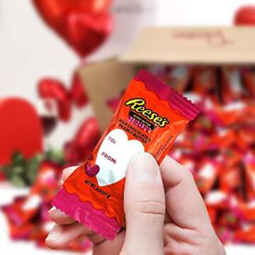 Reese'sPeanut Butter Hearts, Individually Wrapped Milk Chocolate Candy, Party Pack of Valentine's Heart Shaped Snacks With Milk Chocolate and Peanut Butter (50 Count)